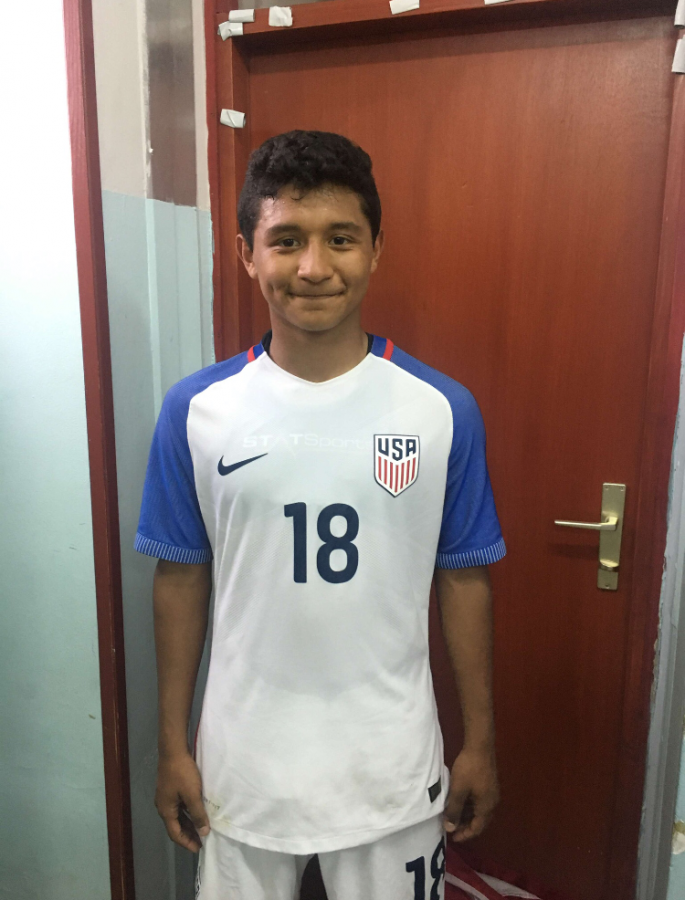Freshman Allan Rodriguez-Lopez smiles for a picture after being named captain for his nationals team in Zagreb, Croatia on Thursday, May 10. 