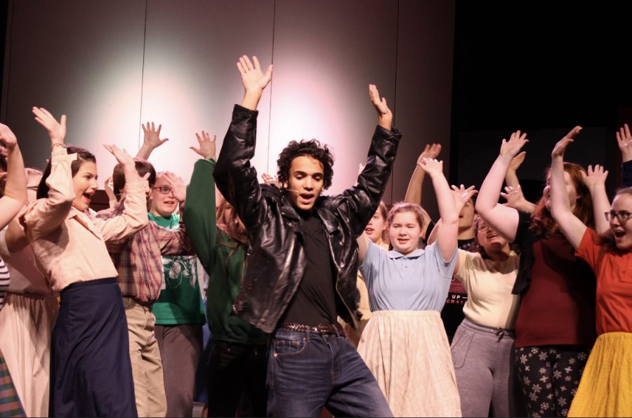 Sophomore Xavier Barham plays Chad in All Shook Up. All Shook Up premiered in the EMHS Little Theatre on Friday, Feb. 8. 