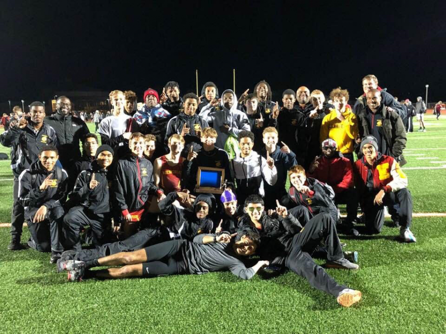 The+Chargers+Boys+Track+Team+after+winning+the+NLC+Championship+on+Wednesday%2C+May+8.+