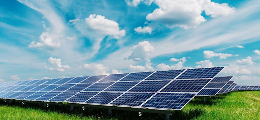 A view of solar panels.