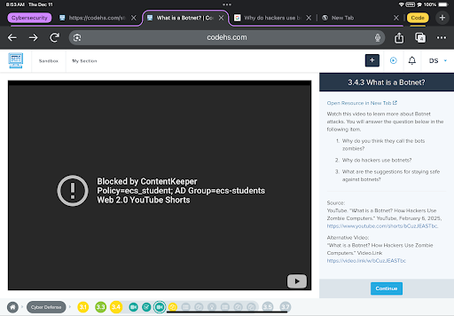 A ContentKeeper message that a site is blocked.
