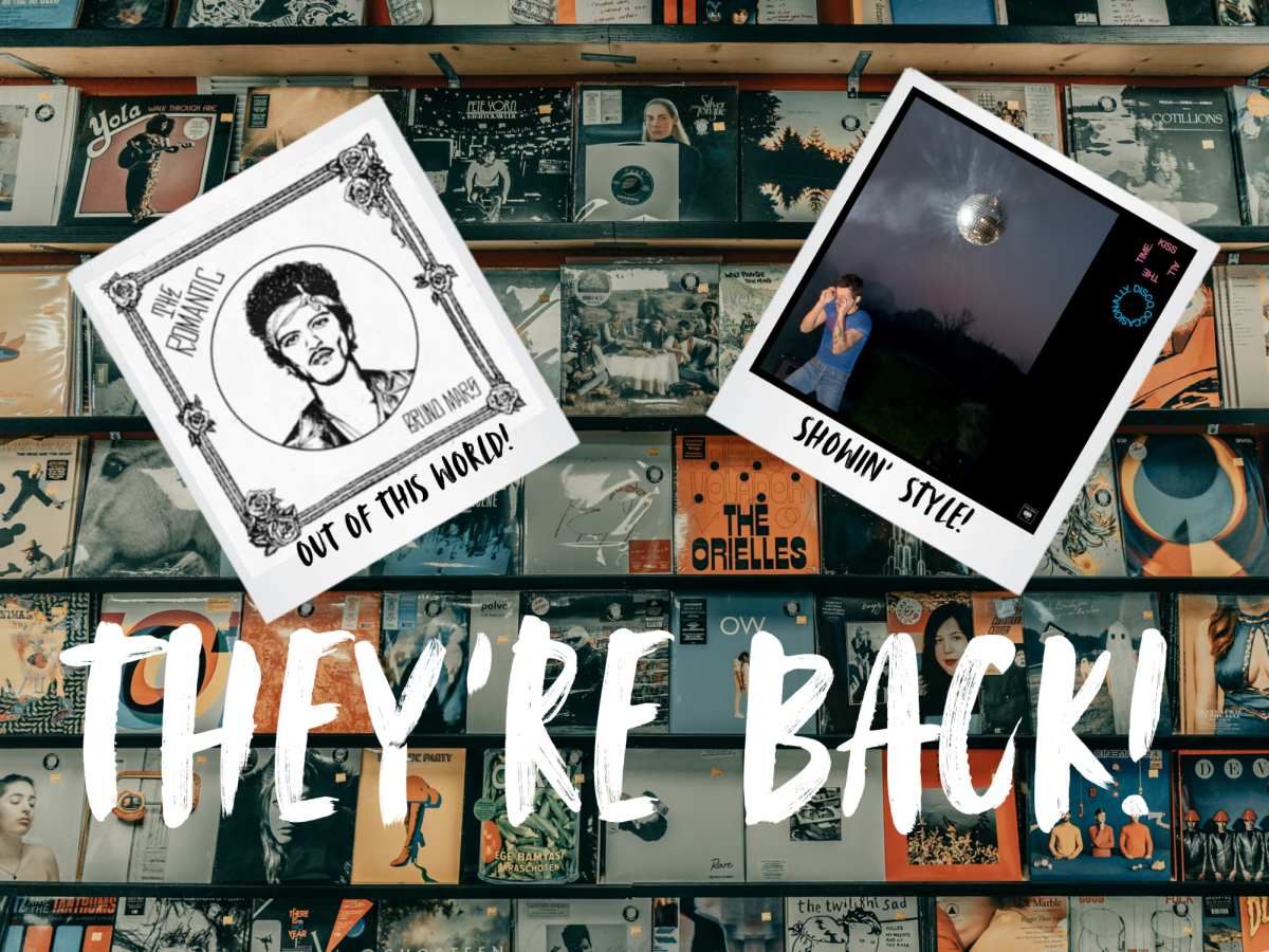 Harry Styles and Bruno Mars album covers are featured.